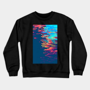 Summer Sky Glitch Contemporary Artwork Crewneck Sweatshirt